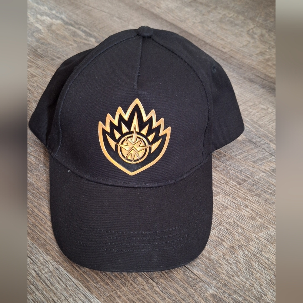 Marvel Black Cap with Gold Guardians Emblem